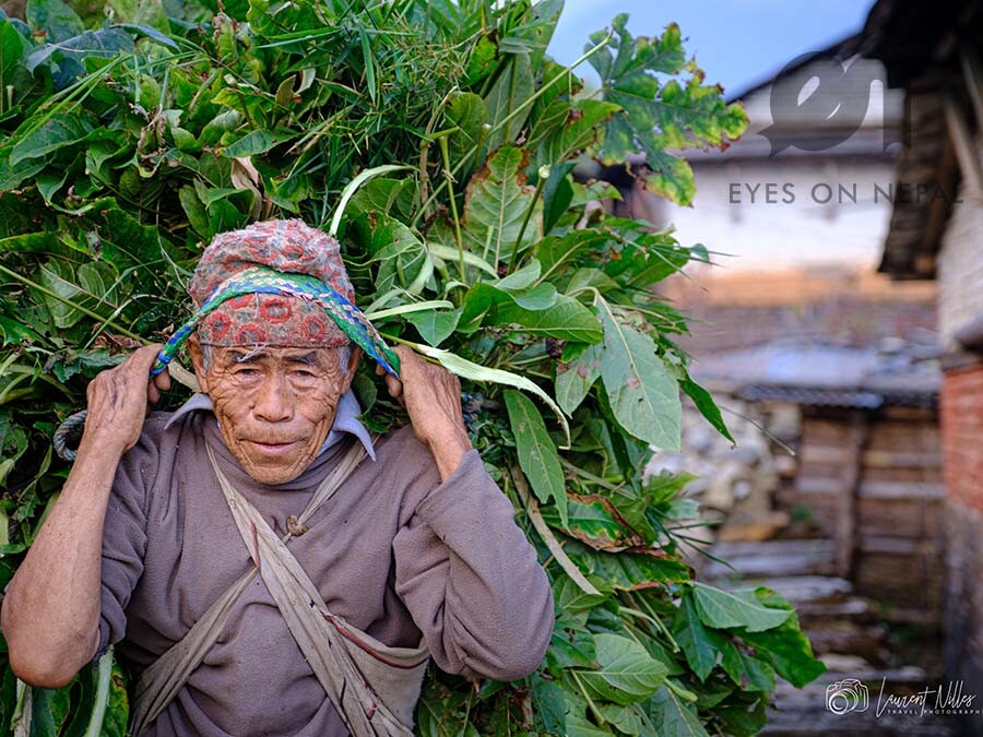 Local farmer in Lwang village Nepal - Sustainable tourism nepal