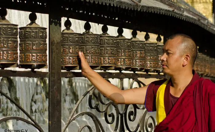 Monk in Stupa of Nepal