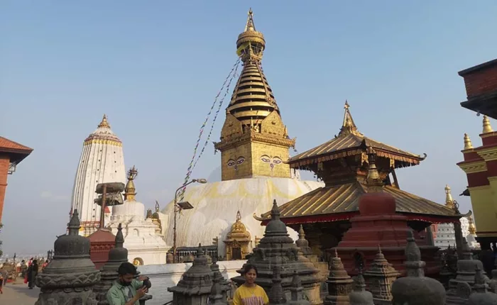 Swayambhunath stupa during 7 nights 8 days Nepal tour