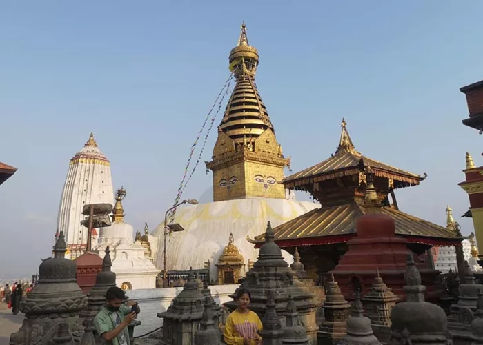 Swayambhunath stupa during 7 nights 8 days Nepal tour