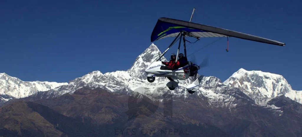 Private ultralight flight in Pokhara