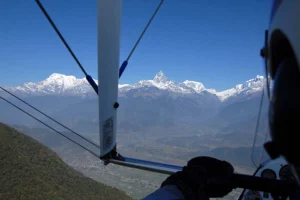 Mountain view during ultra light flight from Pokhara