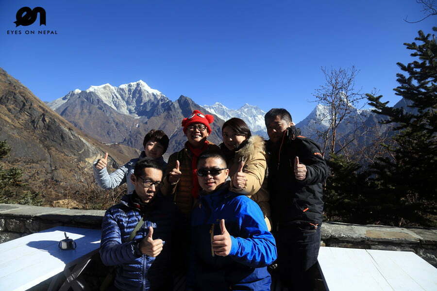 Mt. Everest helicopter tour - photo from Everest view hotel Namche