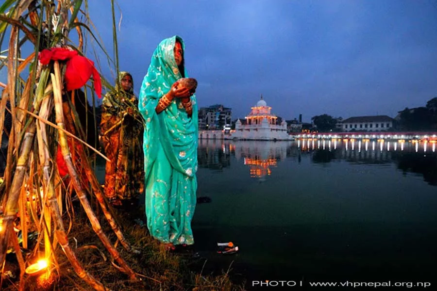 Chhath festival in Rani Pokhari Kathmandu