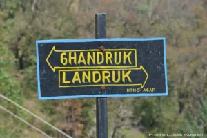 Sighboard of Ghandruk Landruk village