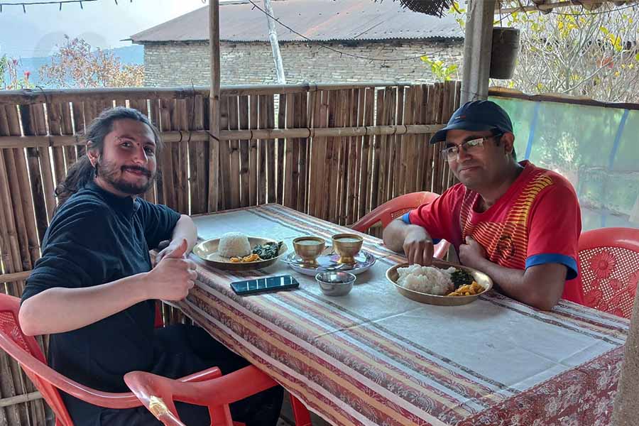 Meal during the short treks from Pokhara